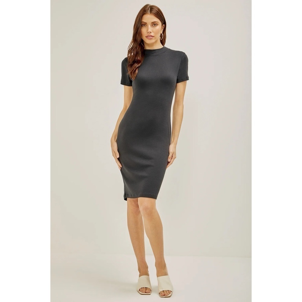Three Dots Short Sleeve Mock Neck Dress Size XS